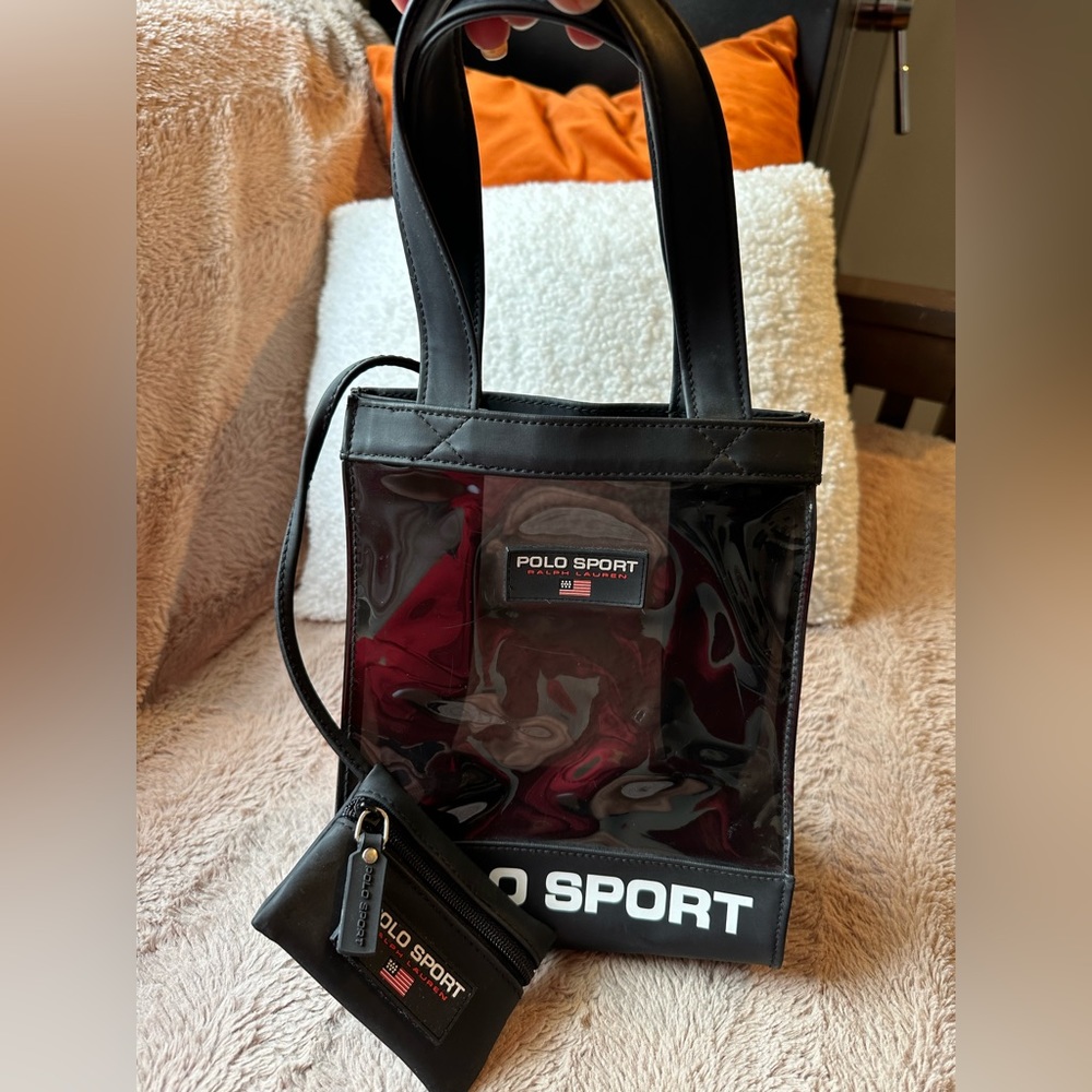 Vintage Polo Sport Ralph Lauren Clear Black Tote Bag